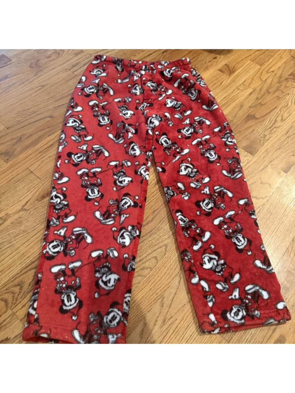 Disney Mens Mickey Mouse Fleece Pajama Pants Large Red Black